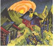 Moon rising at the Staffelalp Ernst Ludwig Kirchner